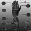 Men's Motorcycle Gloves Premium Leather Perforated Protective Armor Knuckle for Cruiser Street Powersports Moto Racing… - Image 8
