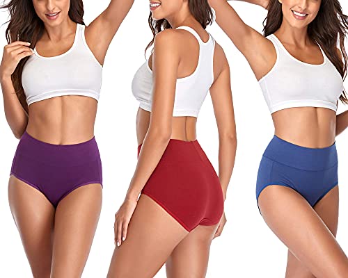 Cotton High Waist Underwear Women Soft Briefs Comfy Ladies C Section  Panties Multipack (Regular & Plus Size)