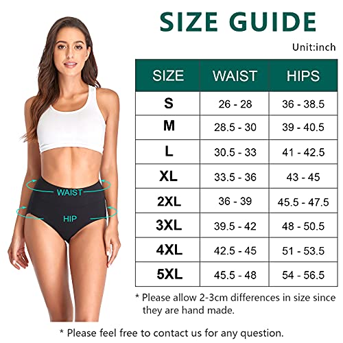 Pretty Comy Women's Plus Size High Waisted Cotton Underwear Ladies Soft  Full Coverage Briefs Panties Soft Brief Panties, M-5XL 