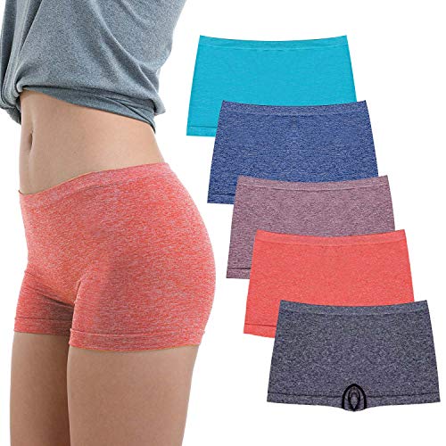 Iausie Women Boxers Underwear Shorts Sporty Cotton Ribbed Boy Shorts  Panties Pack of 2/5 (Soft Striped Waistband) 1201, Light Multicolor 1,  Small : : Clothing, Shoes & Accessories